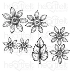 Outlet 🛒 Heartfelt Creations Rustic Sunflower Cling Stamp Set ⭐