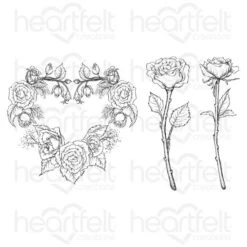 Budget 🎁 Heartfelt Creations Friendship Rose Heart Cling Stamp Set 🤩