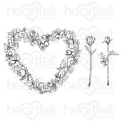 Wholesale ⭐ Heartfelt Creations Budding Rose Heart Cling Stamp Set 🛒