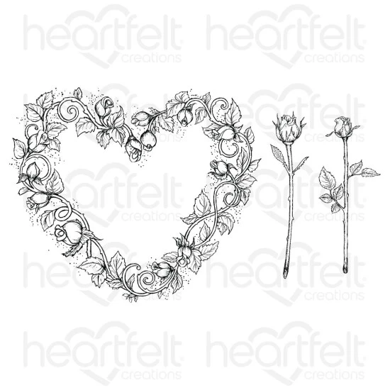 Wholesale ⭐ Heartfelt Creations Budding Rose Heart Cling Stamp Set 🛒 3 Wholesale ⭐ Heartfelt Creations Budding Rose Heart Cling Stamp Set 🛒