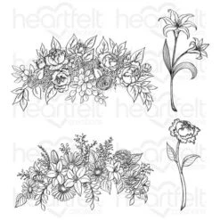 Promo 😉 Heartfelt Creations Basket Blooms Cling Stamp Set 😀