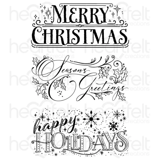 Budget π Heartfelt Creations Starry Holiday Greetings Cling Stamp Set π 3 Budget π Heartfelt Creations Starry Holiday Greetings Cling Stamp Set π