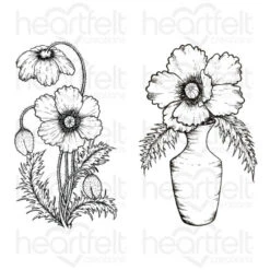 Best Pirce 🌟 Heartfelt Creations Wild Poppy Bouquet Cling Stamp Set 🥰