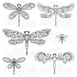 Coupon 🎁 Heartfelt Creations Decorative Dragonfly Cling Stamp Set ✨
