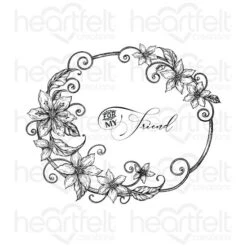 Outlet 😉 Heartfelt Creations Oval Floral Frame Cling Stamp Set 🤩