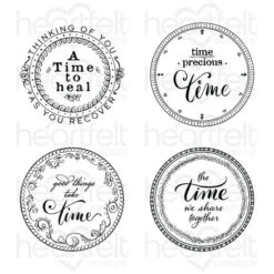 Deals 👍 Heartfelt Creations Timepiece Sentiments Cling Stamp Set 🧨