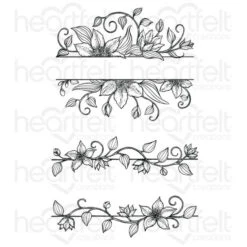 Outlet 🔔 Heartfelt Creations Vining Clematis Banner Cling Stamp Set 😉