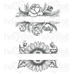 Best Pirce 🌟 Heartfelt Creations Peony & Sunflower Banner Cling Stamp Set ⭐