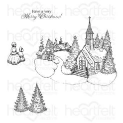 New 🌟 Heartfelt Creations Holiday Village Cling Stamp Set 😀