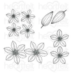 Best Pirce 💯 Heartfelt Creations Clematis Cling Stamp Set ✔️
