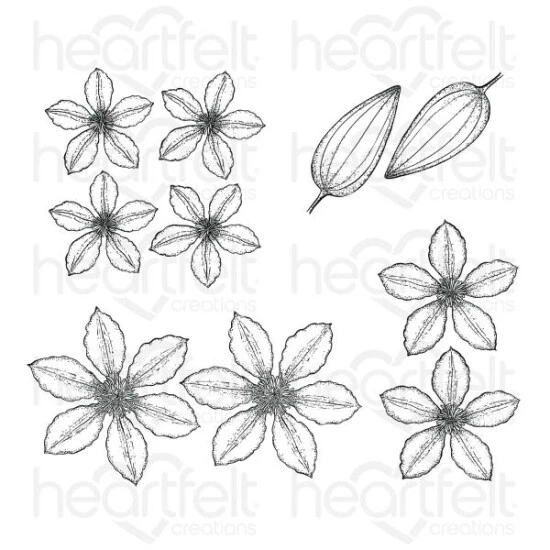 Best Pirce 💯 Heartfelt Creations Clematis Cling Stamp Set ✔️ 3 Best Pirce 💯 Heartfelt Creations Clematis Cling Stamp Set ✔️