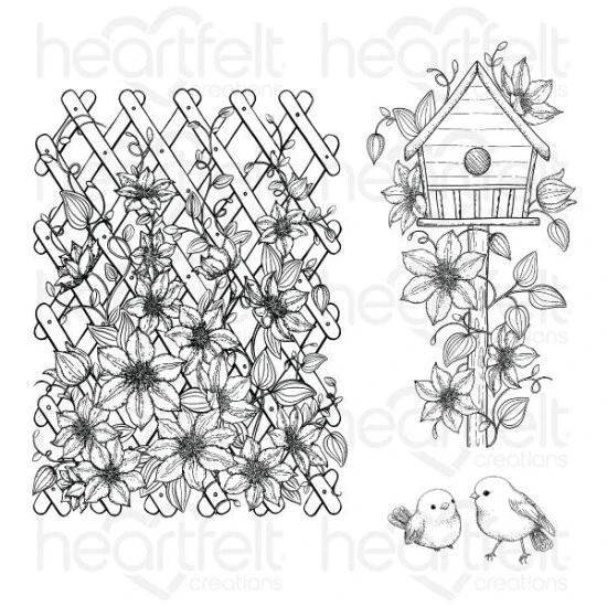 Discount ๐ Heartfelt Creations Clematis Birdhouse & Trellis Cling Stamp Set ๐ 3 Discount ๐ Heartfelt Creations Clematis Birdhouse & Trellis Cling Stamp Set ๐