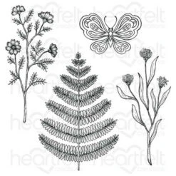 Outlet 😉 Heartfelt Creations Floral Butterfly Accents Cling Stamp Set 🎉