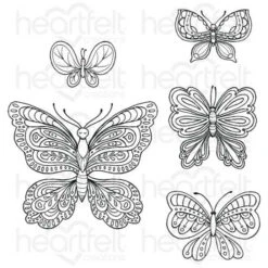 Flash Sale 🎁 Heartfelt Creations Small Floral Butterfly Cling Stamp Set 💯