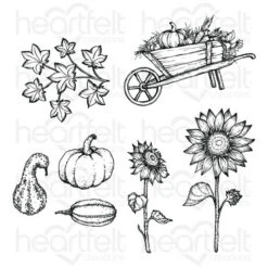 New โค๏ธ Heartfelt Creations Countryside Autumn'scapes Cling Stamp Set ๐